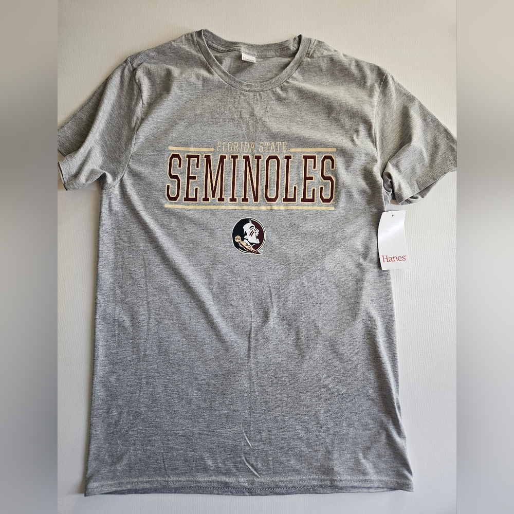 FSU Florida State Seminoles T-shirt Mens Large‎ Grey Hanes College Football Tee